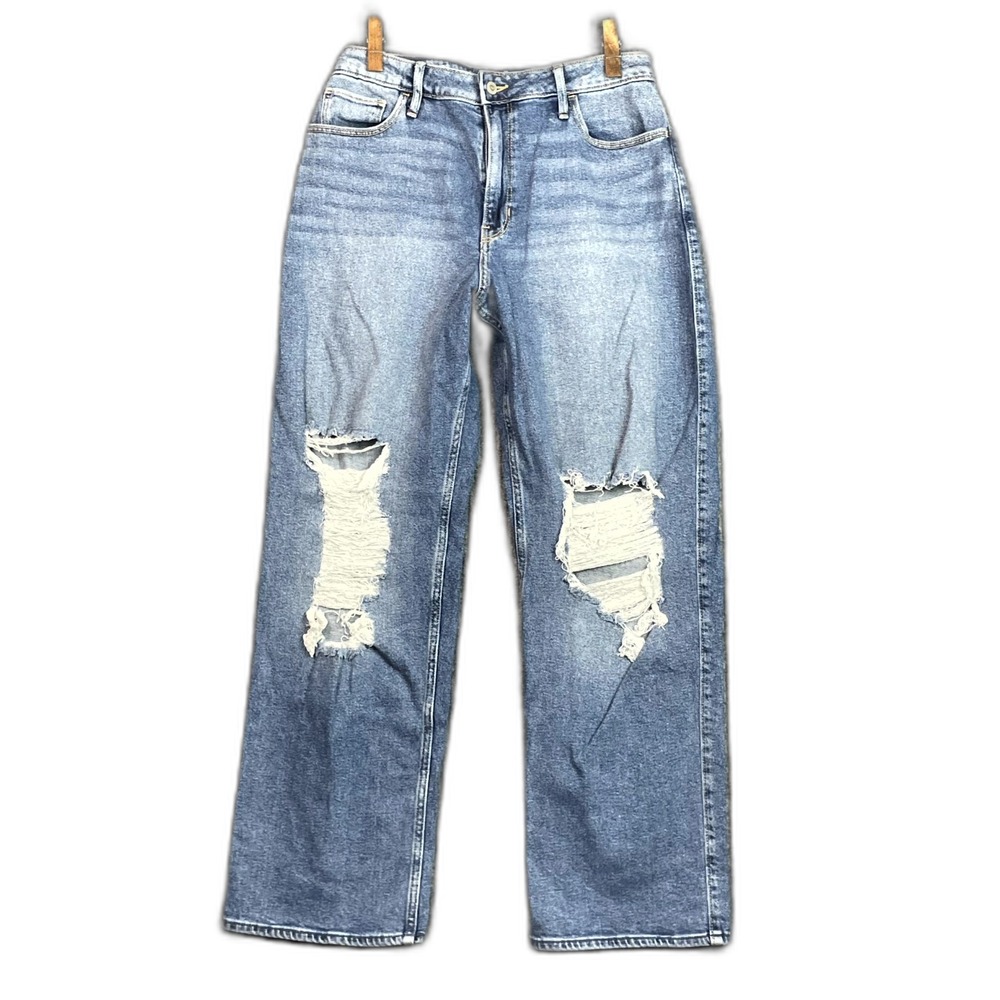 Hollister Ultra High Rise Dad Jeans Womens 11R Vintage Stretch Distressed Grunge